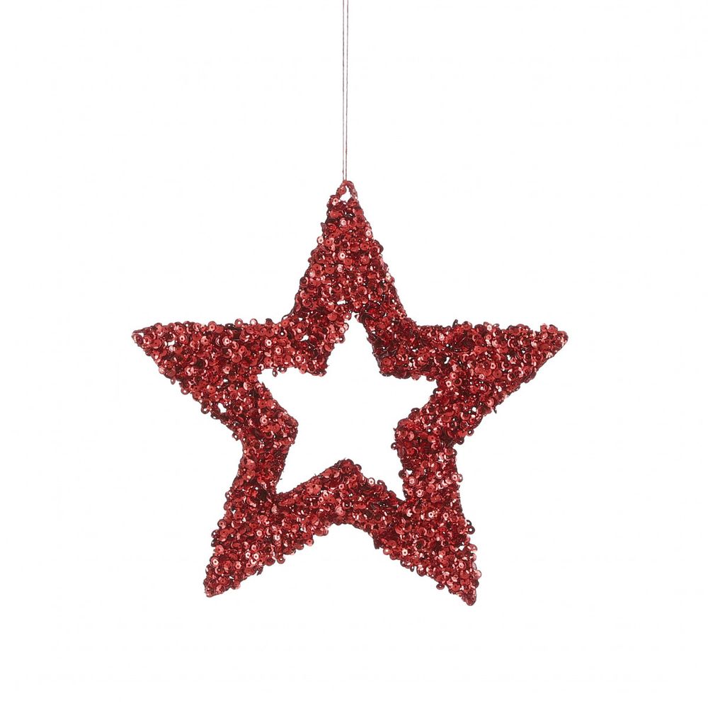 Hänger Stern Pailletten rot 25cm 