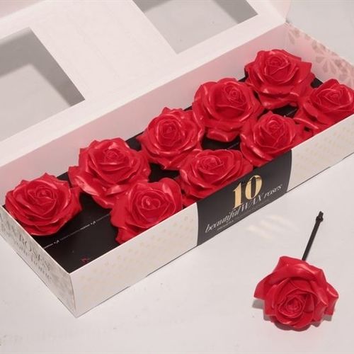 Seiden Wachs Rose rot D12cm (510)