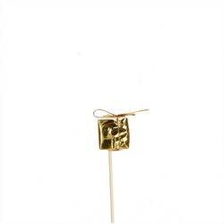 Geschenkbox auf Stab gold L10cm 03x03cm