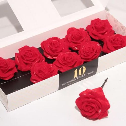Seiden Wachs Rose rot Velvet D12cm (598)