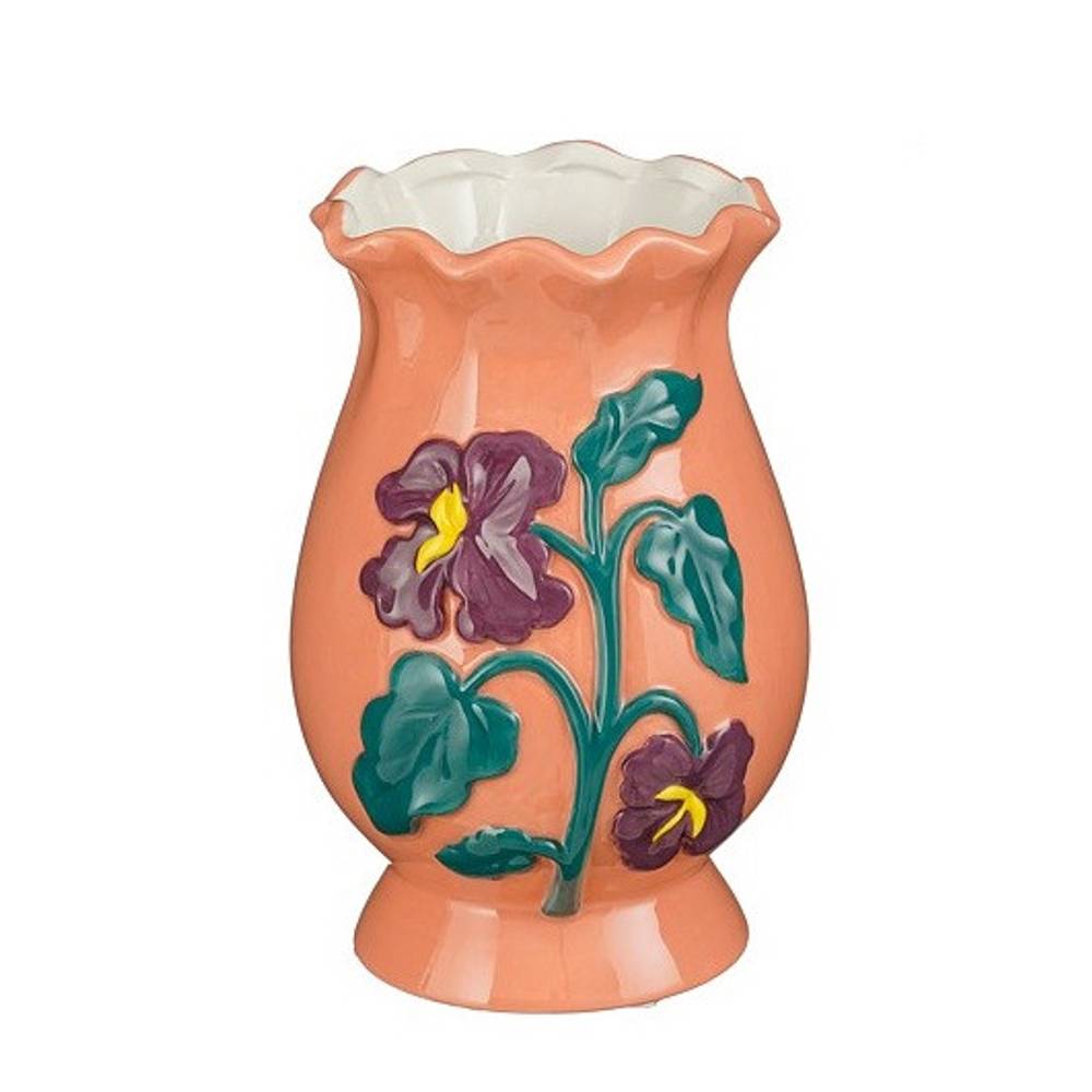 Keramik Vase Fleurs lachs D13.5cm H22cm