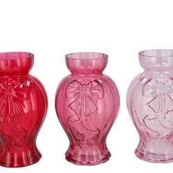 Glas Vase Jolly Bowy rosa mix 15x14x23cm