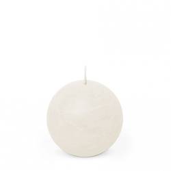 Kerze Kugel Rustikal weiss D08cm