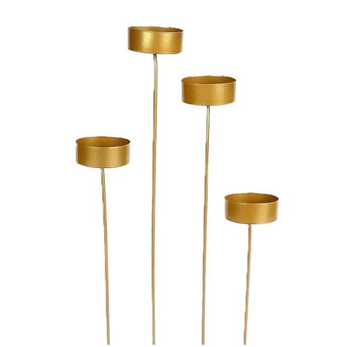 Kerzenständer auf stab gold L32cm D04.5cm