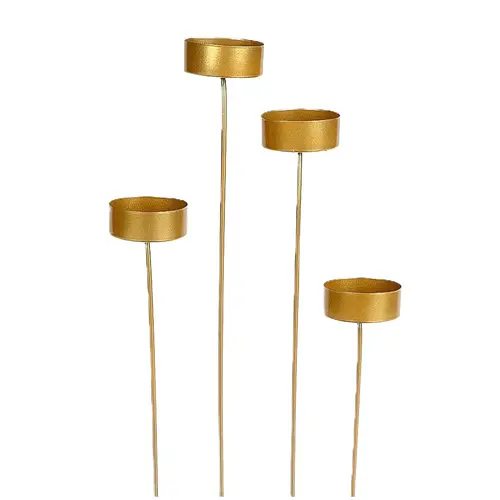 Kerzenständer auf stab gold L32cm D04.5cm