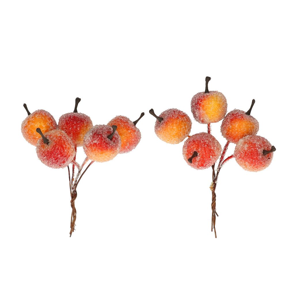 Herbst Apfel orange frosted/Draht 2.5cm X20