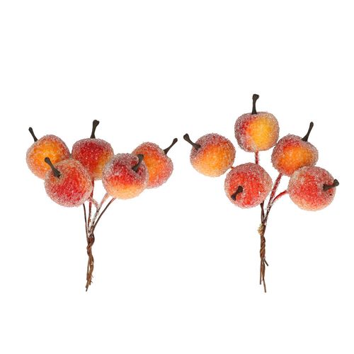 Herbst Apfel orange frosted/Draht 2.5cm X20
