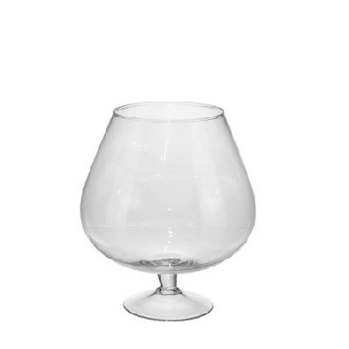 Glas Vase Cognac auf Fuss 13/20x24cm