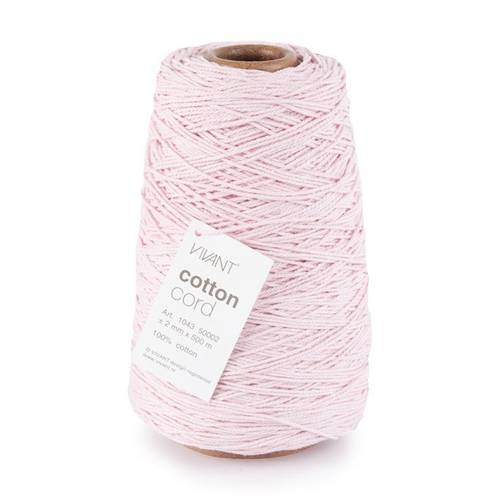 Seil Baumwolle hell rosa 2mm 500m 