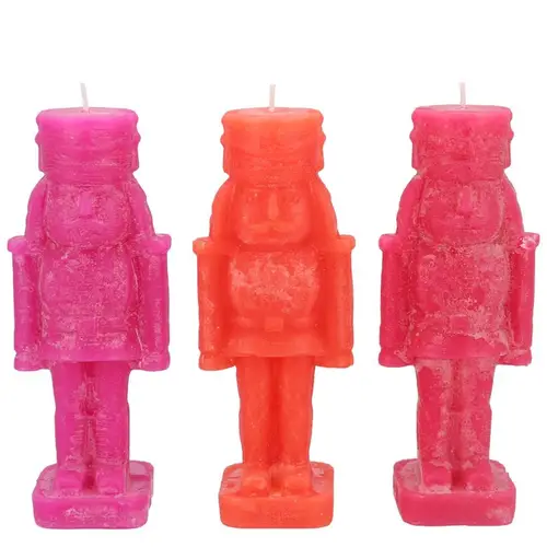 Kerze Nussknacker mix fuchsia 06x06x16cm