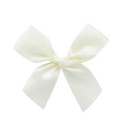 Schleife mit Aufklebe creme 25mm 7.5cm x100