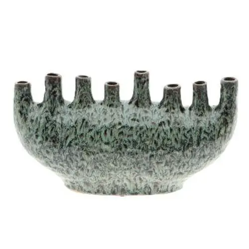 Keramik Vase Jade blau/grün 34x13x20cm