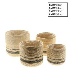 Korb Übertopf Finn grün 4/Set D33cm H32cm