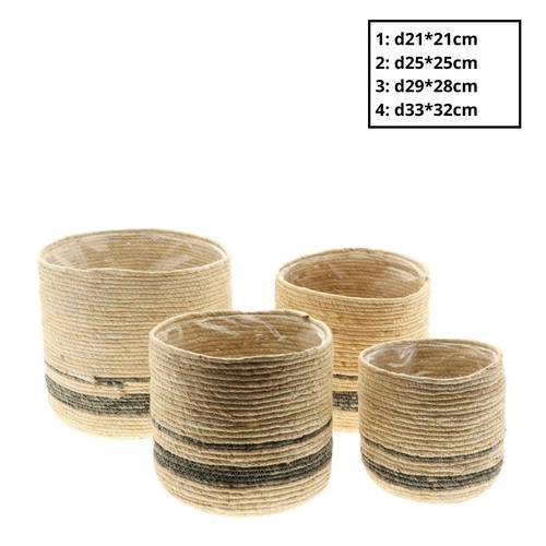 Korb Übertopf Finn grün 4/Set D33cm H32cm