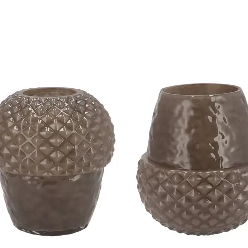 Keramik Vase Eichel grün mix 17x17x19cm