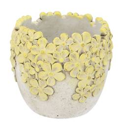 Beton Übertopf Dante Bloom gelb 20x20x17cm