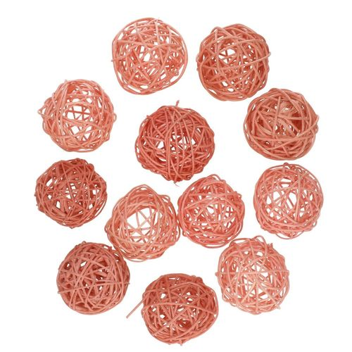 Rattan Kugel hellrosa D06cm 12st