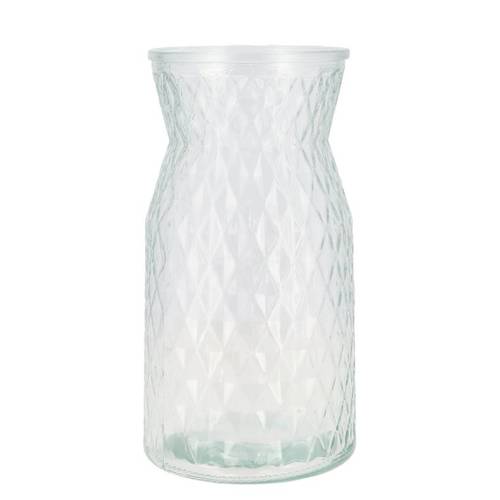 Glas Vase Diamant Klar D14cm H25cm