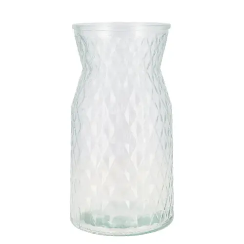Glas Vase Diamant Klar D14cm H25cm