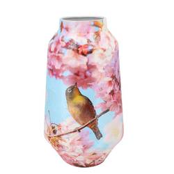 Eisen Vase April Vogel blau 20x20x39cm