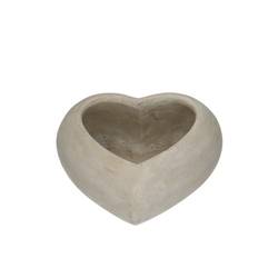 Keramik Stein Übertopf Herz grau D19x12x08cm