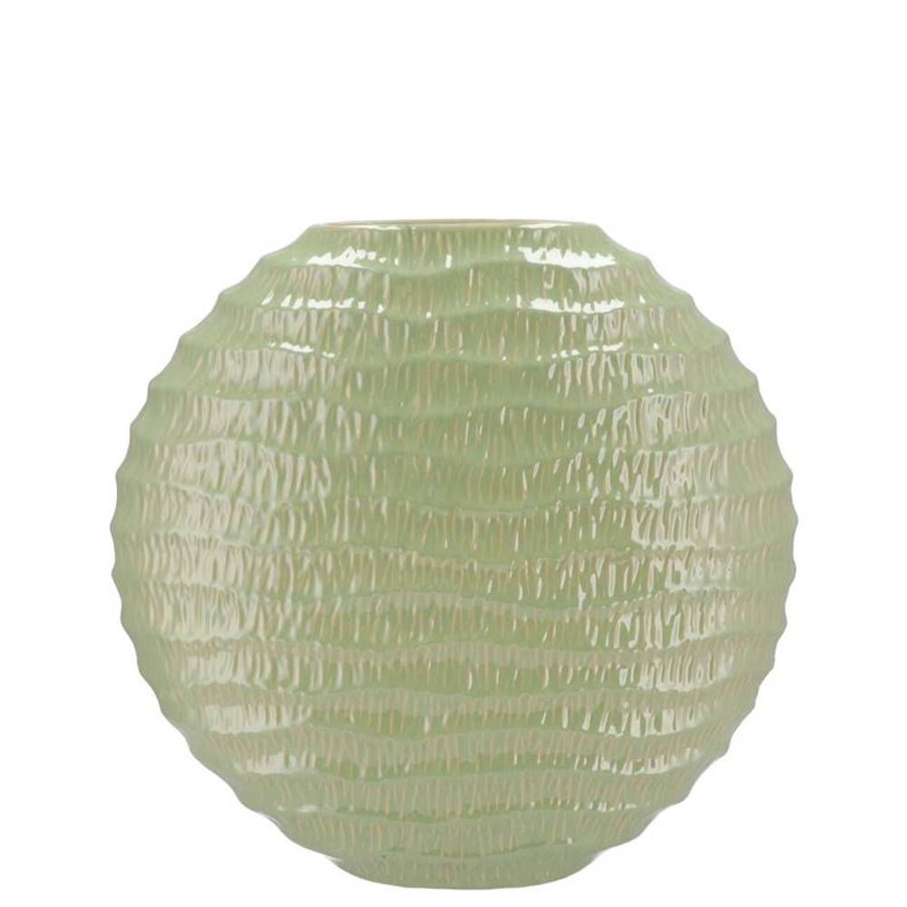 Keramik Vase Lima Oval grün 23x10x22cm