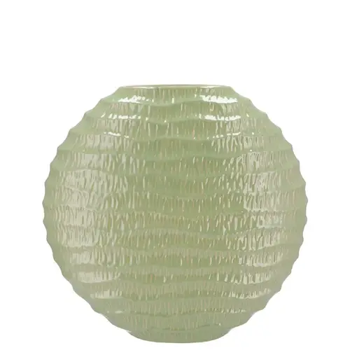Keramik Vase Lima Oval grün 23x10x22cm