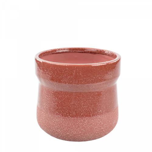 Keramik Übertopf Speckled rot D17cm H15cm