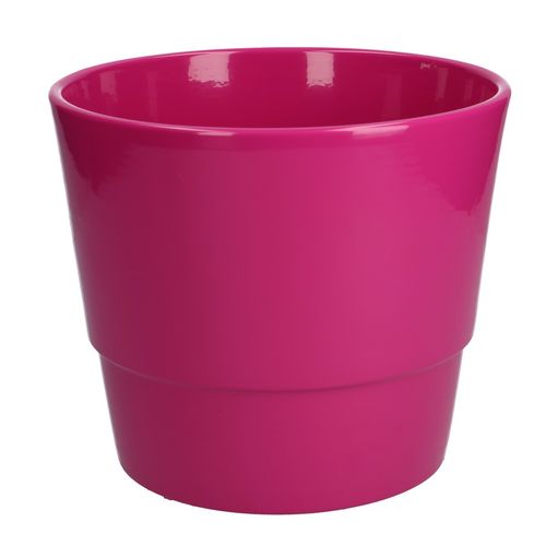 Keramik Übertopf Basic fuchsia D18cm H15cm