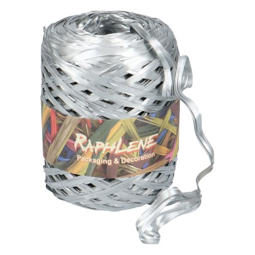 Raffia Rolle silber 13mm 200m