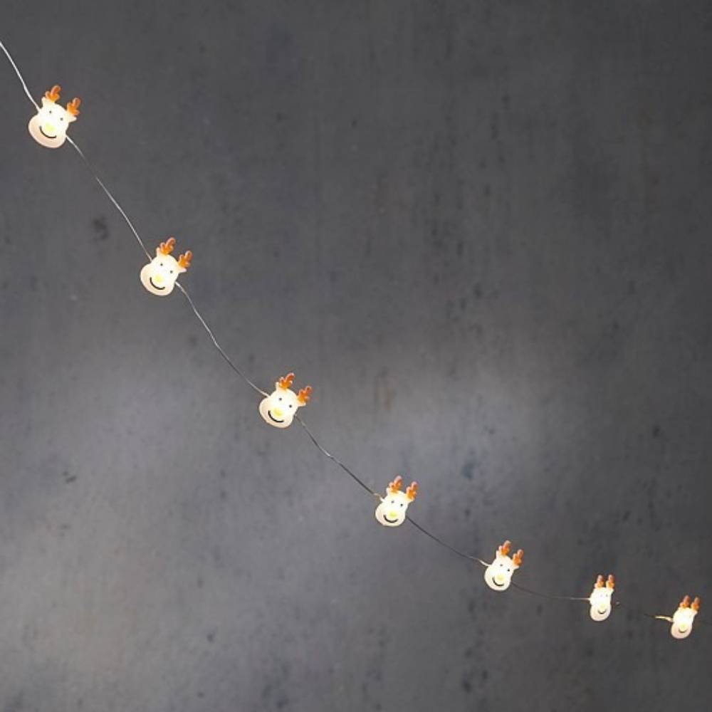 LED Draht Hirsch orange/weiss 12L 120cm+timer