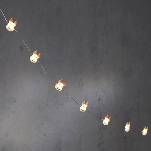 LED Draht Hirsch orange/weiss 12L 120cm+timer