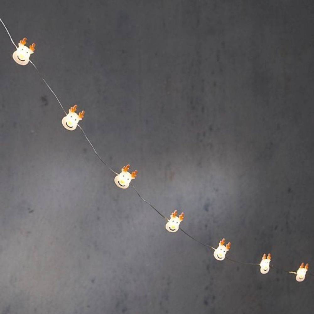 LED Draht Hirsch orange/weiss 12L 120cm+timer