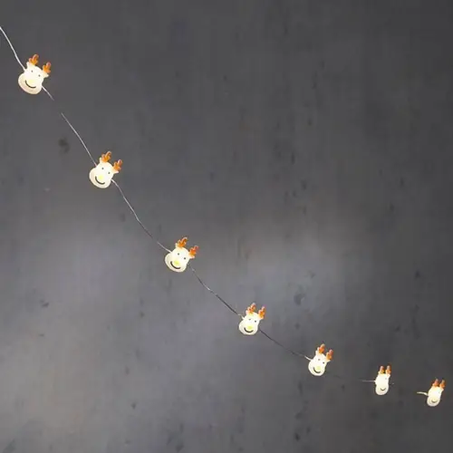 LED Draht Hirsch orange/weiss 12L 120cm+timer