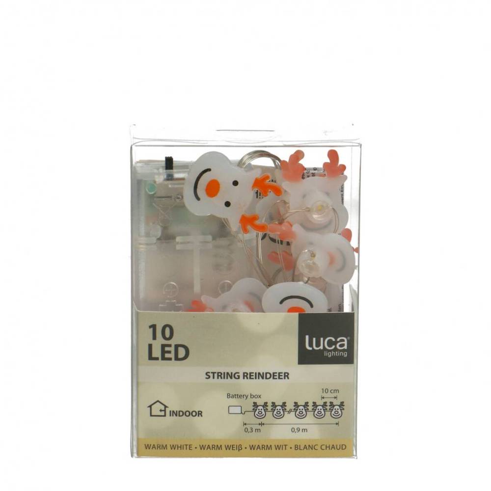 LED Draht Hirsch orange/weiss 12L 120cm+timer