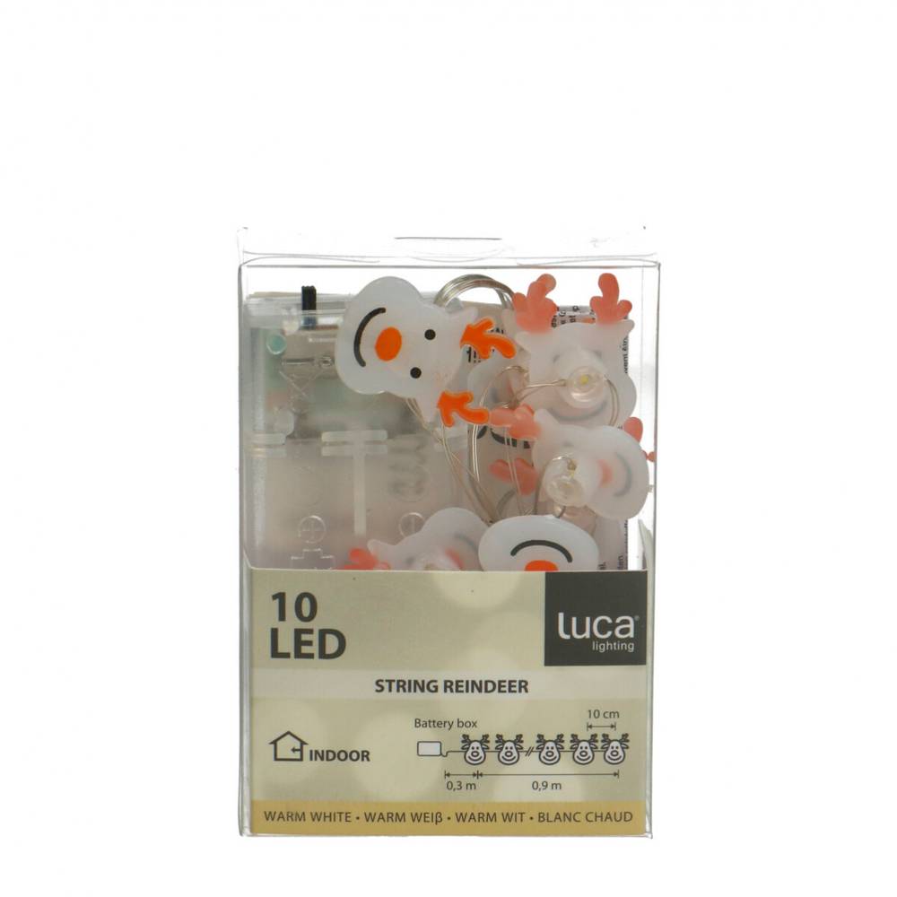 LED Draht Hirsch orange/weiss 12L 120cm+timer