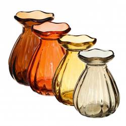 Glas Flasche Fleur orange mix D03/07cm H09cm