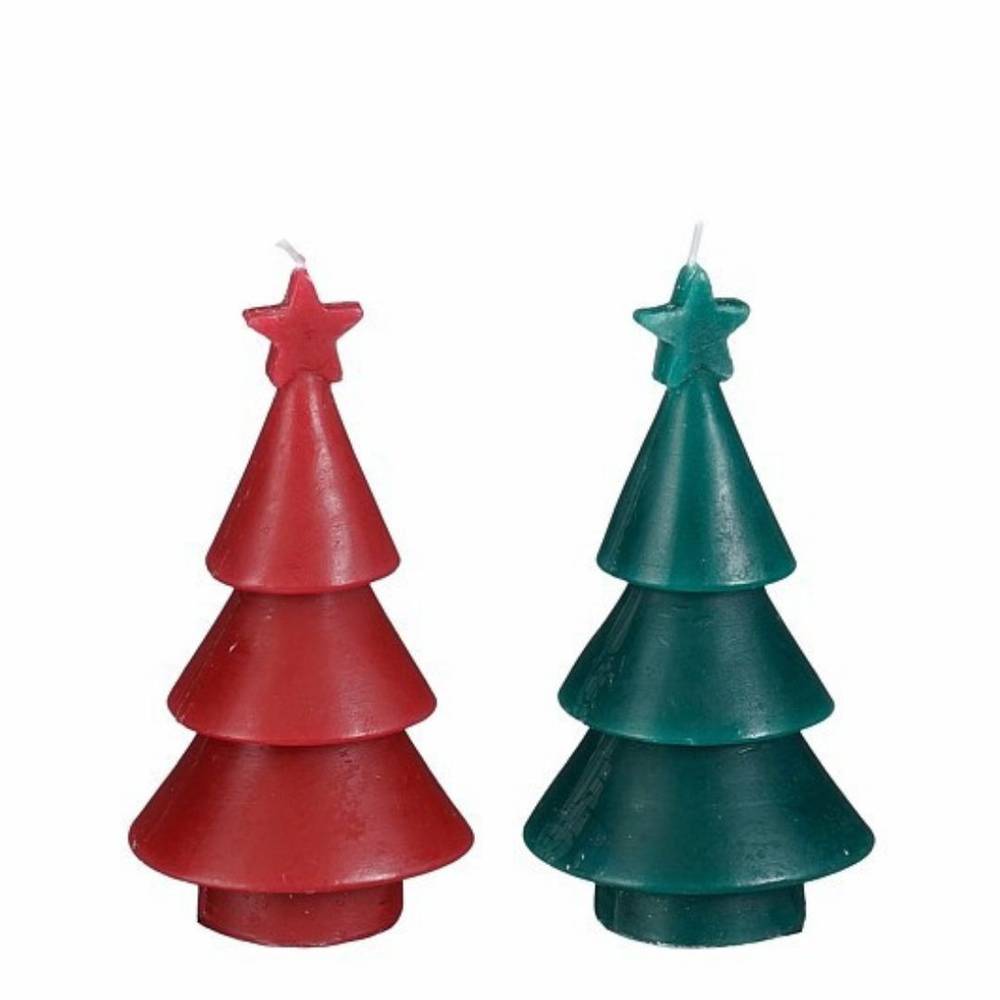 Kerzen Baum+Stern mix D07cm H14.5cm