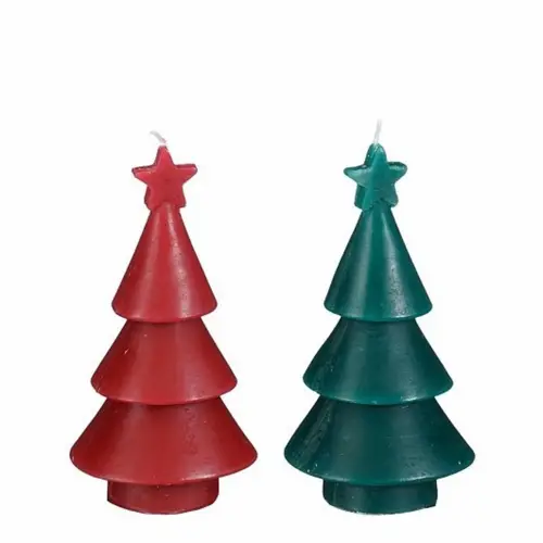 Kerzen Baum+Stern mix D07cm H14.5cm