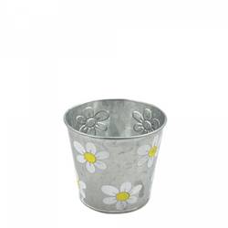 Zink Übertopf Betty gelb D11cm H10cm