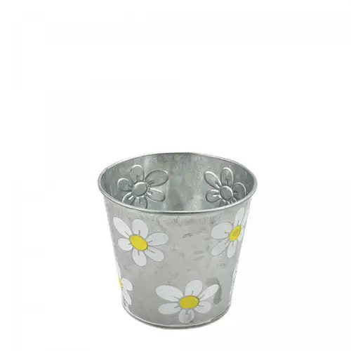 Zink Übertopf Betty gelb D11cm H10cm