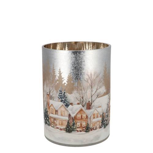 Teelicht Ruby Winterhaus 09x10cm