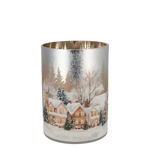 Teelicht Ruby Winterhaus 09x10cm