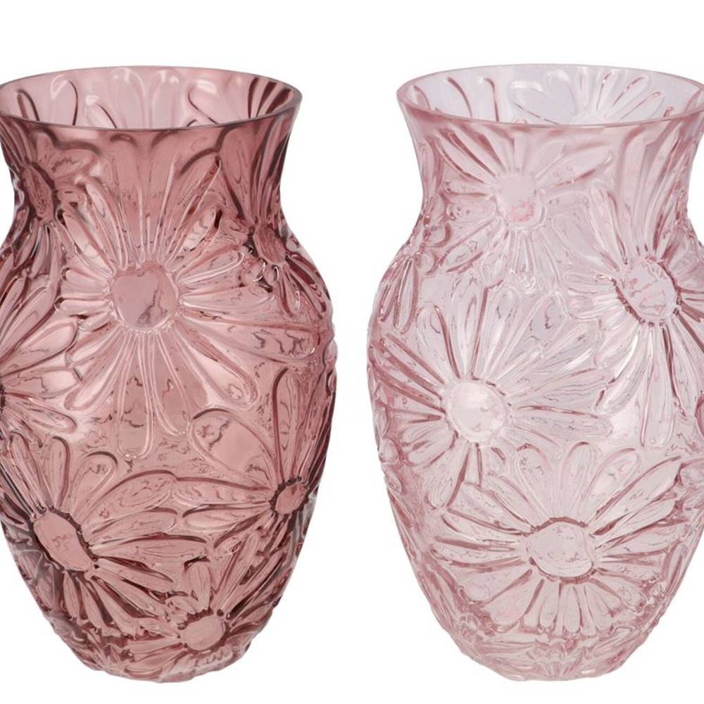 Glas Vase Lily mix rosa D16cm H25cm