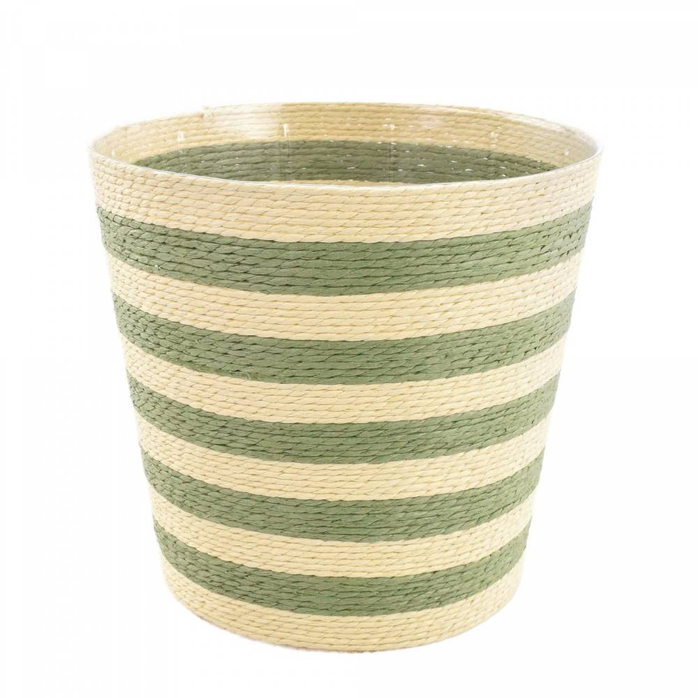 Korb Striped grün D17.5cm H17cm