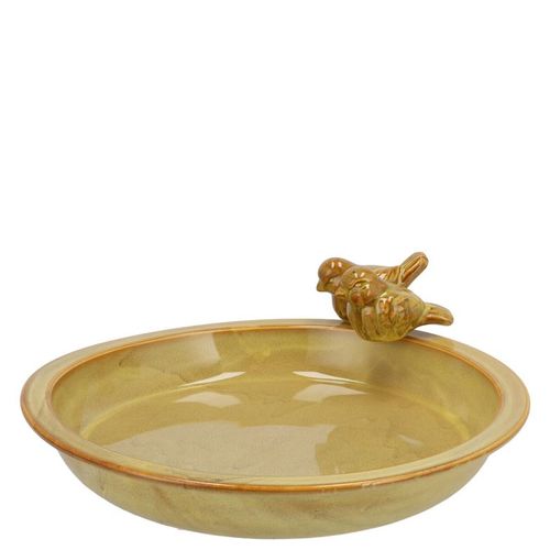 Vogeltrinkschale glasiert ocker 23x05cm