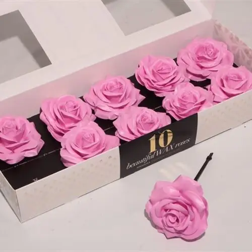 Seiden Wachs Rose rosa D12cm (440)
