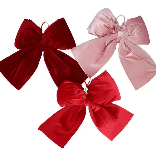 Hänger Schleife Velvet mix rot 45cm