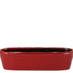Keramik Übertopf Iron Stone rot 32x10x08cm