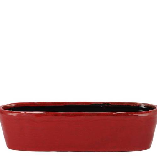 Keramik Übertopf Iron Stone rot 32x10x08cm